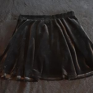 Hot Topic Black Velvet Skater Skirt